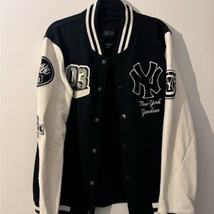 MLB Black and White Bomber Varsity Jacket